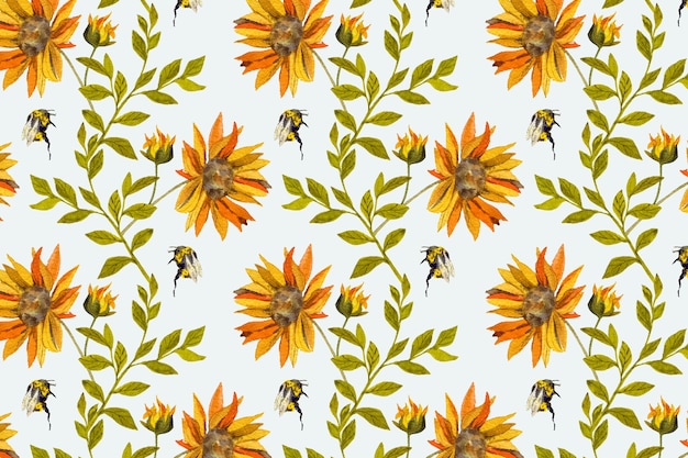 Free vector flat design of sunflower background