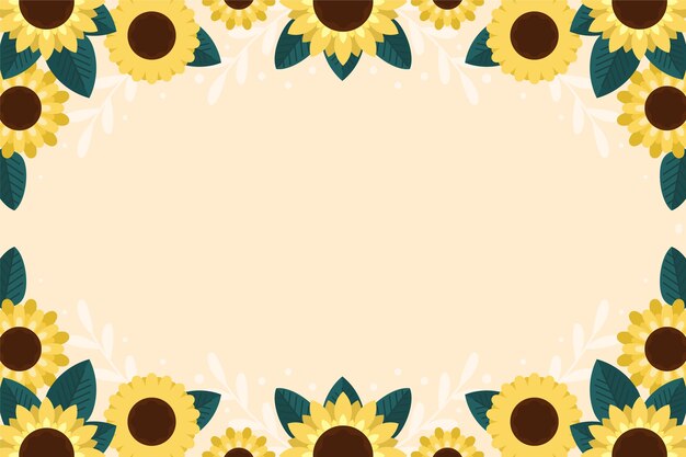 Free Vector flat design sunflower border set