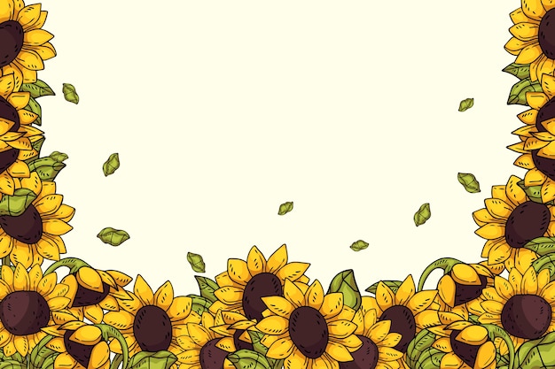 Flat design of sunflower frame