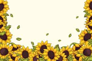 Free vector flat design of sunflower frame