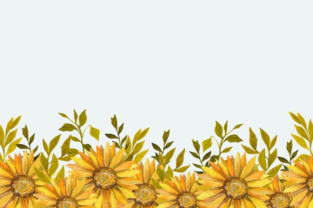 Flat design of sunflower frame