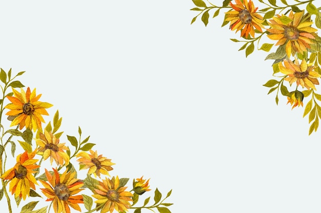 Flat design of sunflower frame