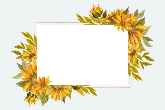 Flat design of sunflower frame