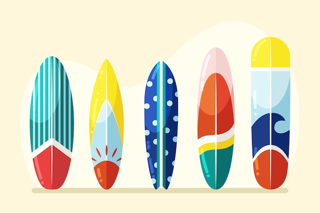 Free vector flat design sup board collection