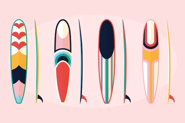 Free vector flat design sup board collection