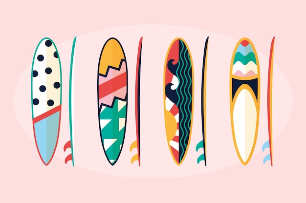 Free vector flat design sup board collection