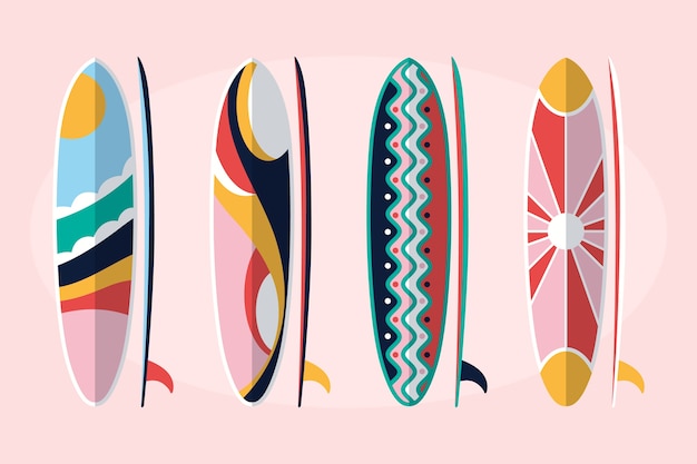 Flat design sup board collection