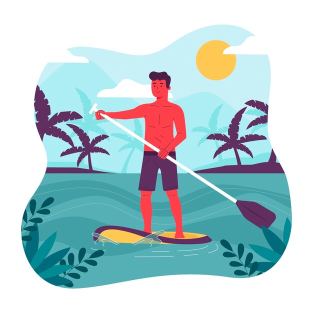 Flat design sup illustration