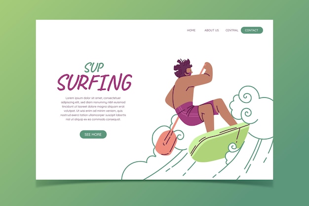 Free vector flat design sup landing page