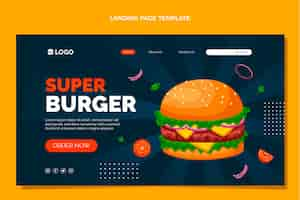 Vettore gratuito pagina di destinazione di super hamburger dal design piatto