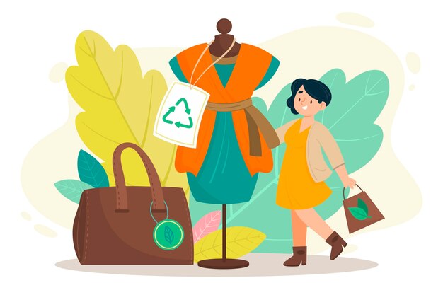 Flat design sustainable fashion concept