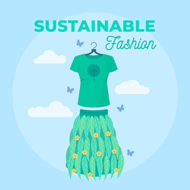 Free vector flat design sustainable fashion concept