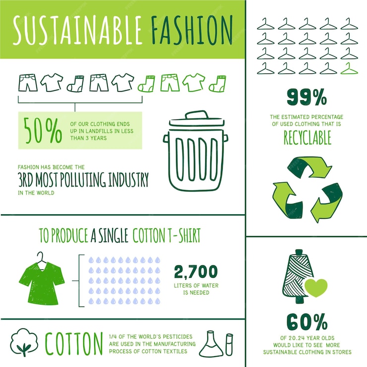 Free Vector | Flat design sustainable fashion infographic