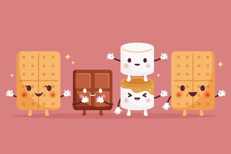 Free Vector flat design sweet s'more illustration