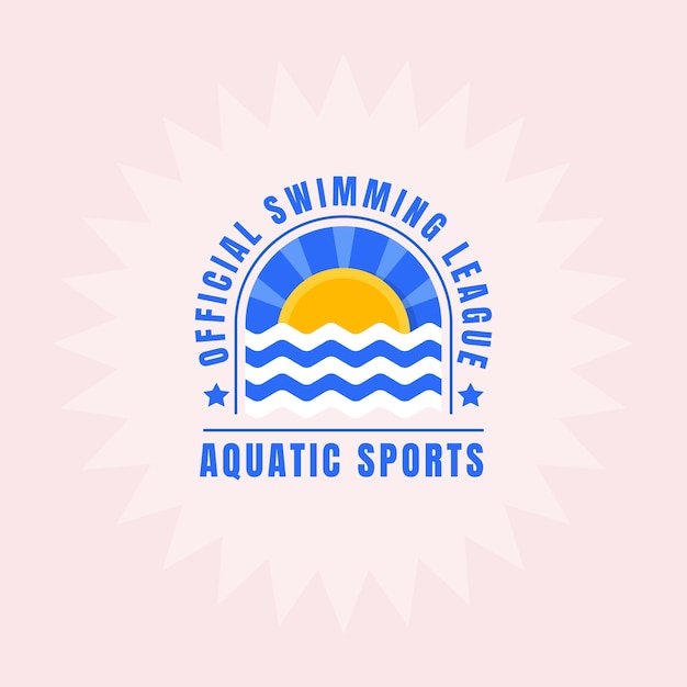 Flat design swimming logo template