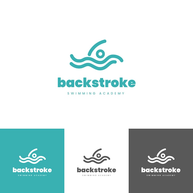 Шаблон логотипа для плавания в плоском дизайне