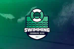 Free vector flat design swimming logo