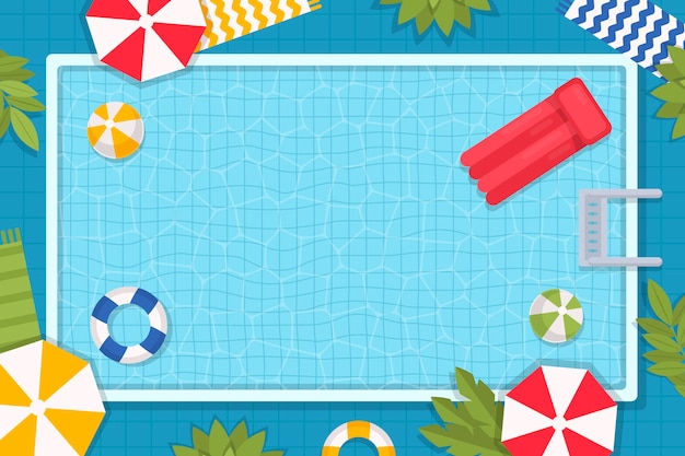 Free vector flat design swimming pool background