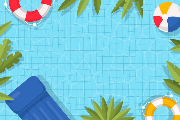 Flat design swimming pool background