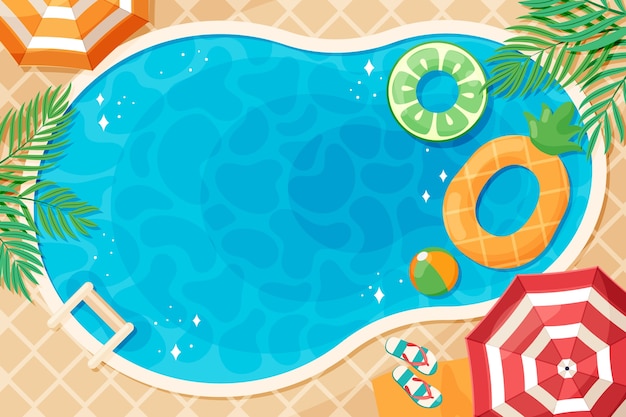 Flat design swimming pool background