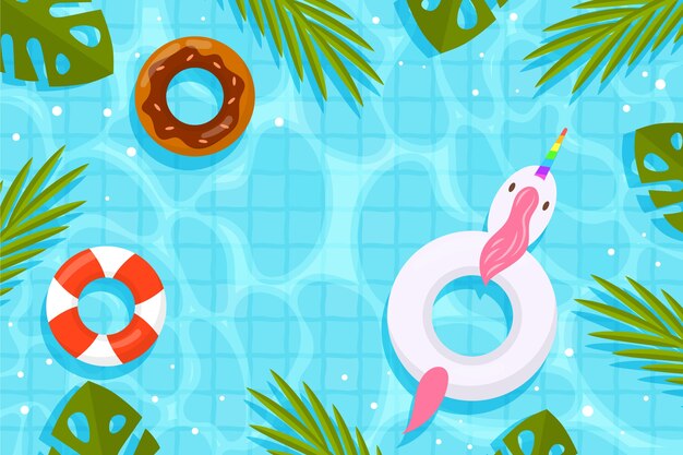 Flat design swimming pool background