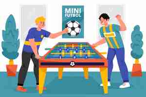 Free vector flat design table football illustration