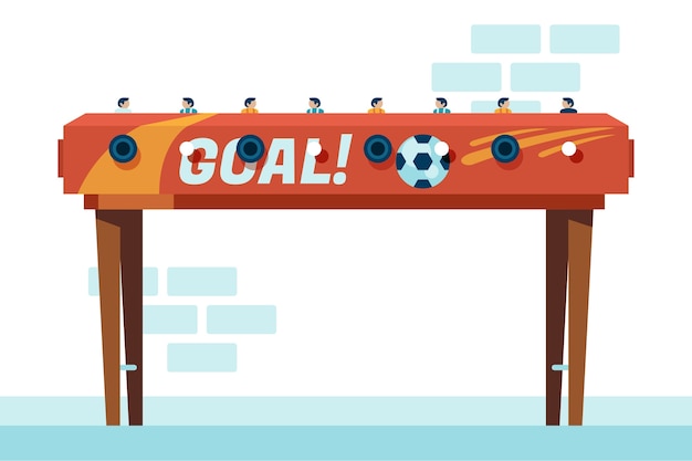 Free vector flat design table football illustration