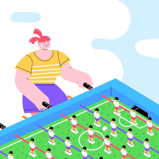 Flat design table football illustration