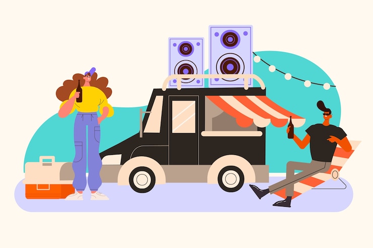 Free Vector flat design tailgate party flyer illustration