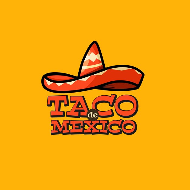 Flat design taqueria logo template