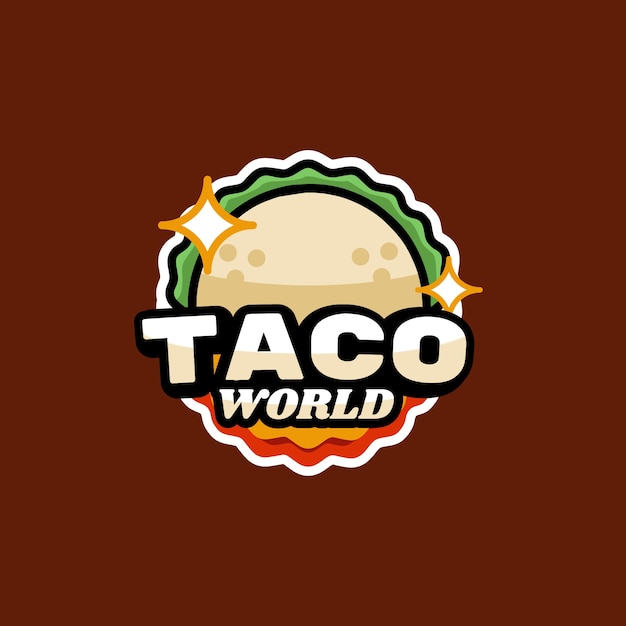 Flat design taqueria logo template