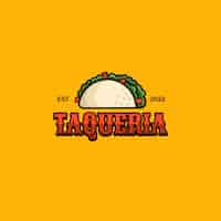 Бесплатное векторное изображение Шаблон логотипа taqueria с плоским дизайном