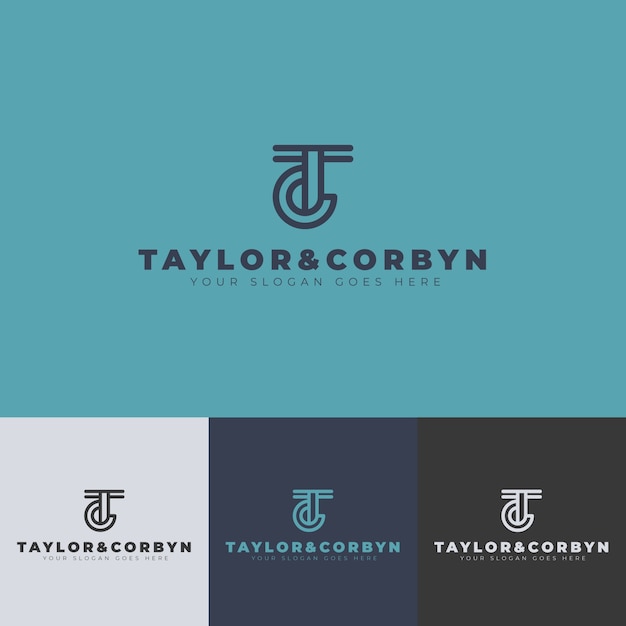 Flat design tc  logo design template