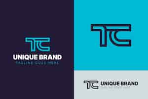 Free vector flat design tc logo design