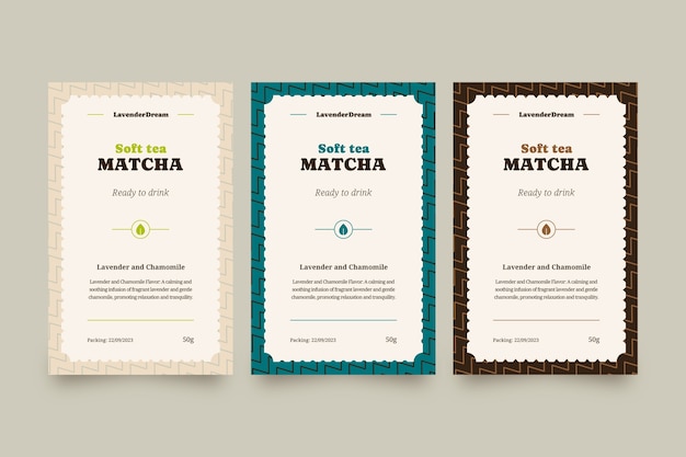 Free vector flat design tea label template set