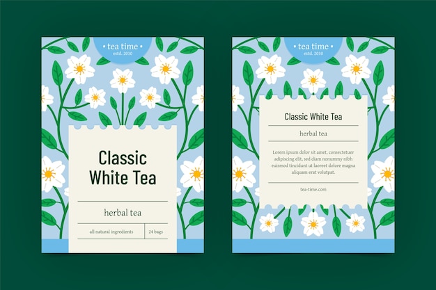 Free vector flat design tea label template