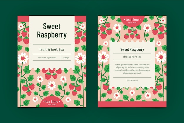 Free vector flat design tea label template