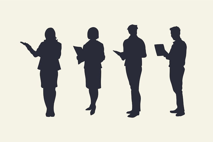 Free Vector flat design teacher  silhouette