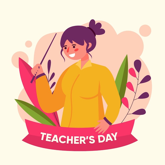 Free vector flat design teachers' day celebrate