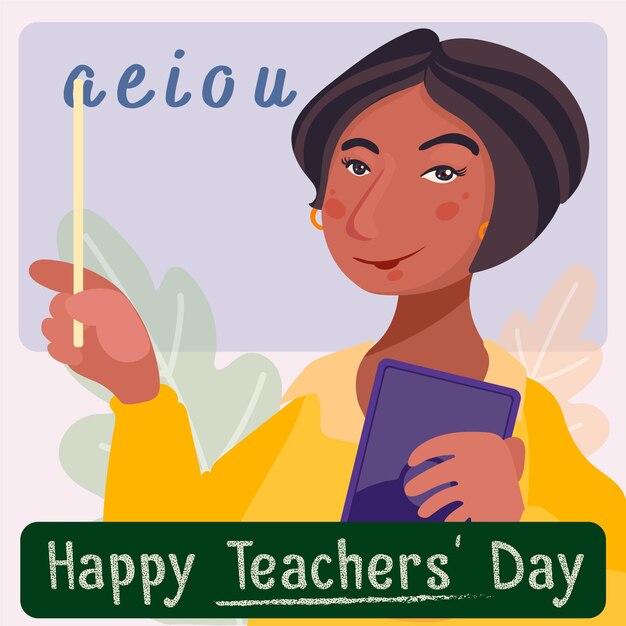 Flat design teachers day concept