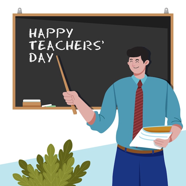 Flat design teachers day concept