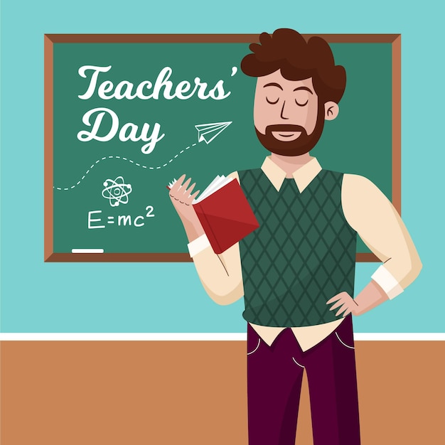 Free vector flat design teachers day concept