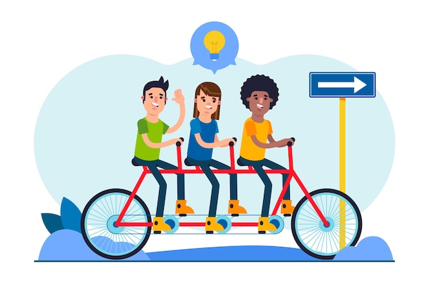 Free vector flat design teamwork concept