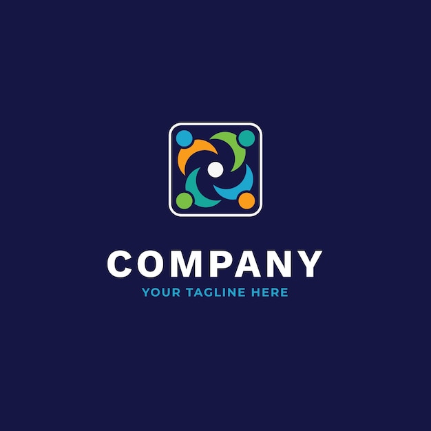 Flat design teamwork logo design