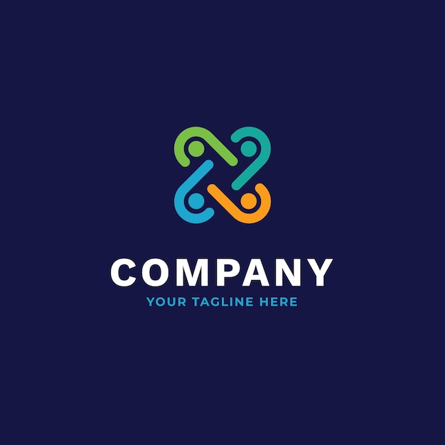 Free vector flat design teamwork logo design