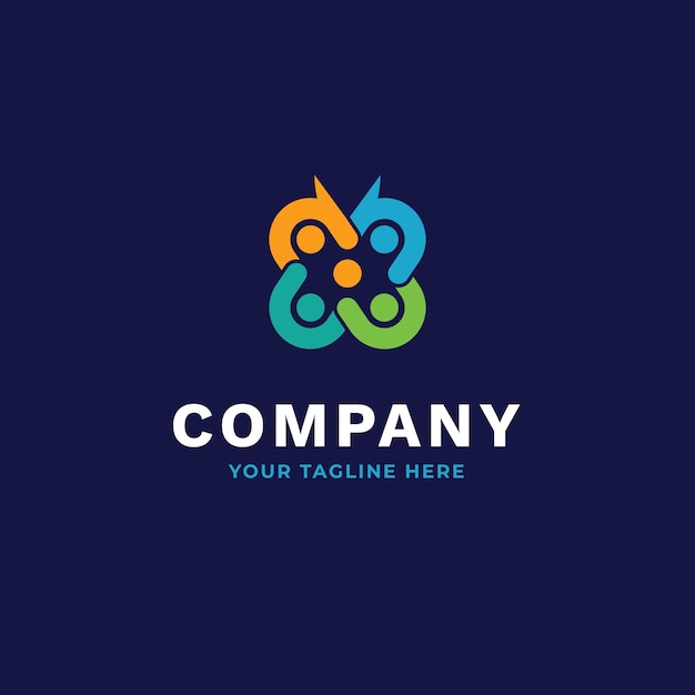 Free vector flat design teamwork logo design