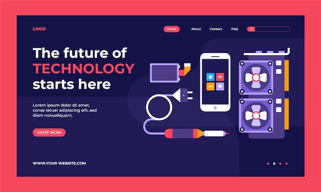 Flat design tech repair landing page