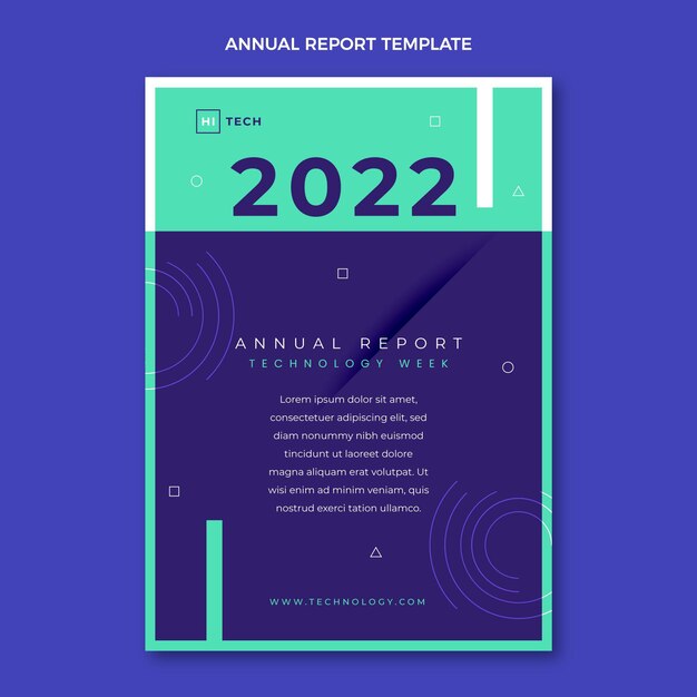 Free vector flat design technology annual report