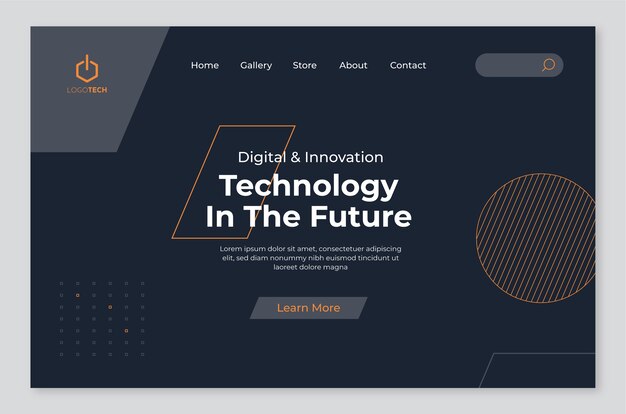 powerpoint background for technology Free vector flat design technology landing page template