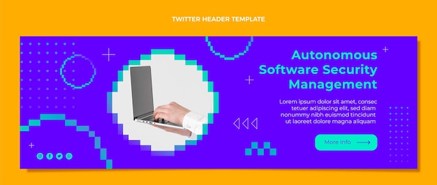 Vettore gratuito intestazione di twitter con tecnologia di design piatto